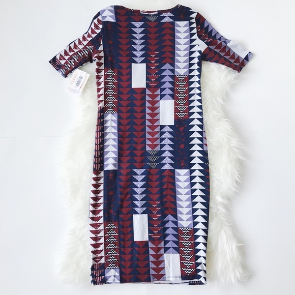 NWT LuLaRoe Julia Dress in Triangle Print - Picture 5 of 8